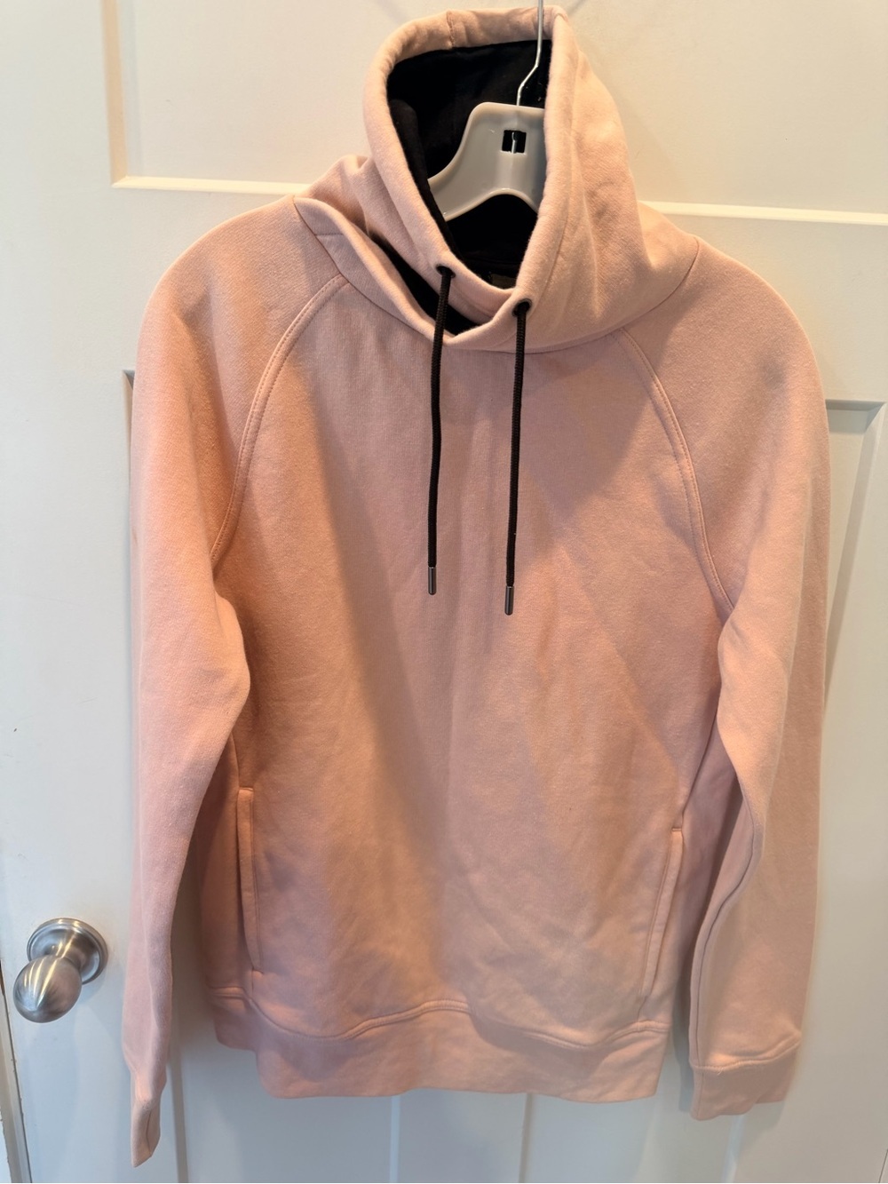 NWT H&M Blush Pink Funnel Neck Hoodie Pullover Sweatshirt Women’s Small